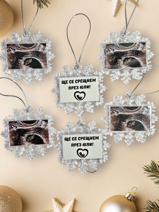 Коледна топка висулка за елха със снимка