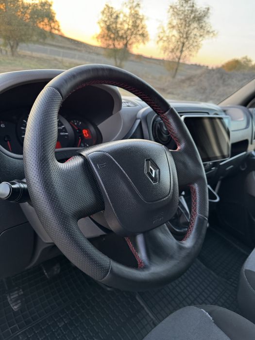 Volan Renault Master 2011-2019 piele perforata cusatura rosie