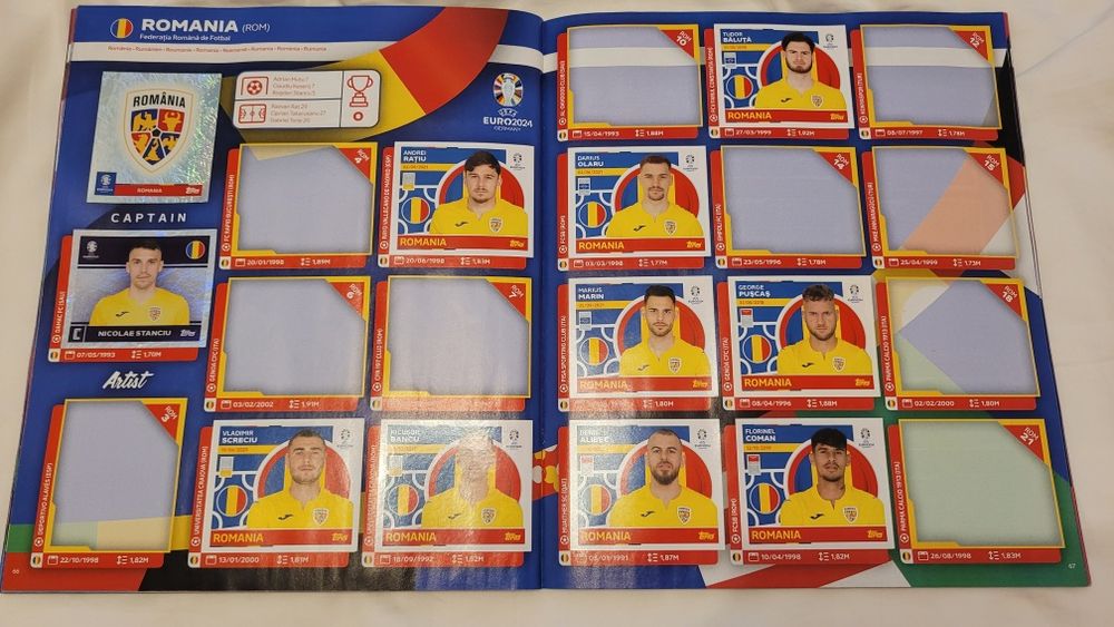 Album Topps Euro 2024 completat in proportie de 62%