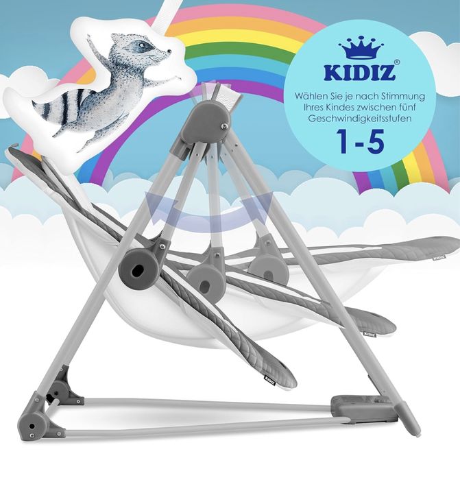 Бебешка люлка KIDIZ® Baby Rocker с 5 настройки на скоростта
