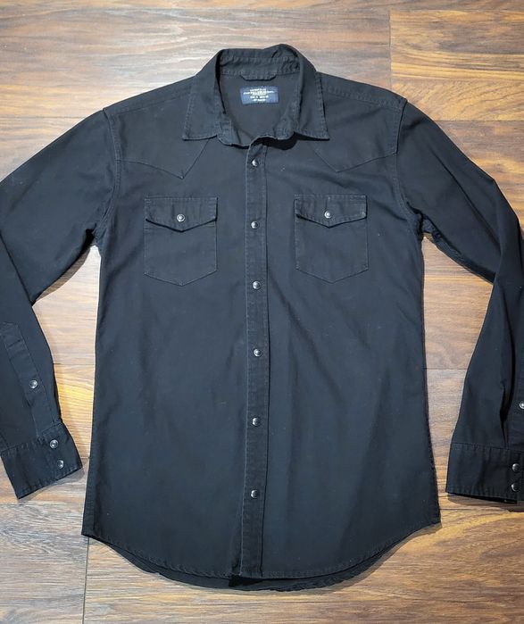 Camasa barbateasca Pull & Bear cu butoni, marimea M, 100% bumbac