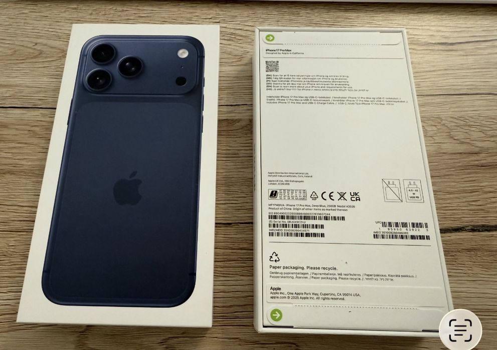 Iphone 17 pro max 256gb Deep Blue НОВ 2Г гаранция