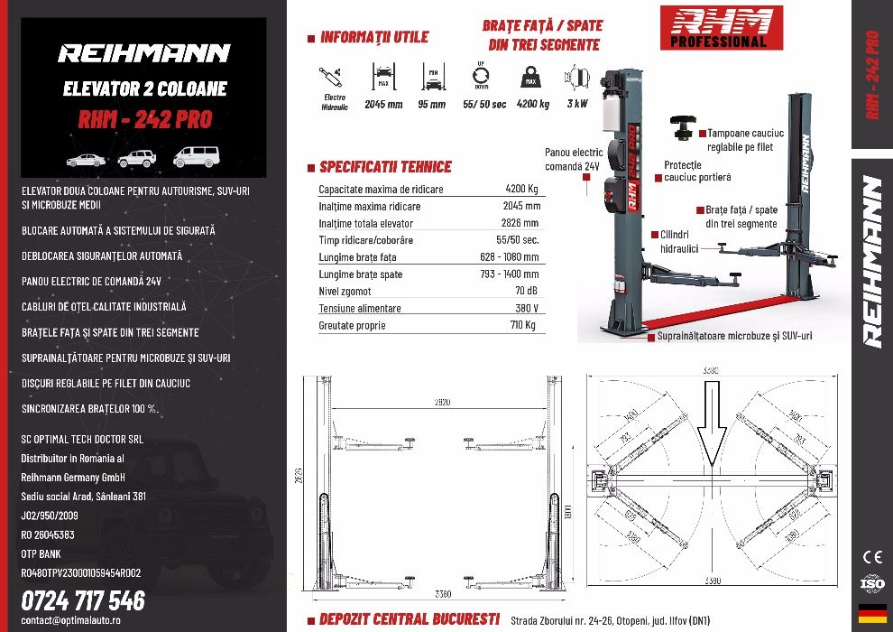 Elevator auto 2 coloane REIHMANN RHM 242 PRO