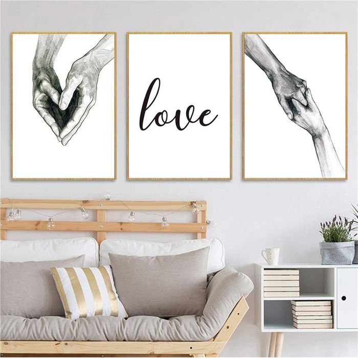 Сет от 3 стенни постера, художествен принт за всекидневна, без рамка
