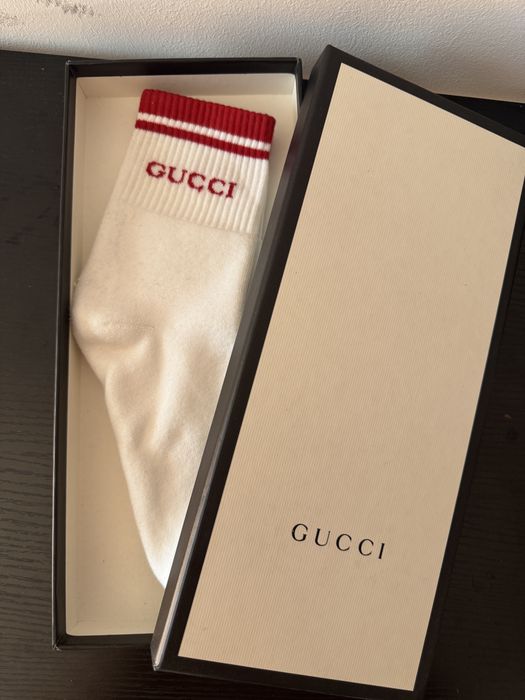 Sosete Gucci Alb/Rosu