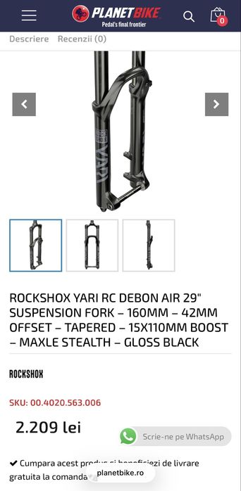 Furca RockShox Yari RC