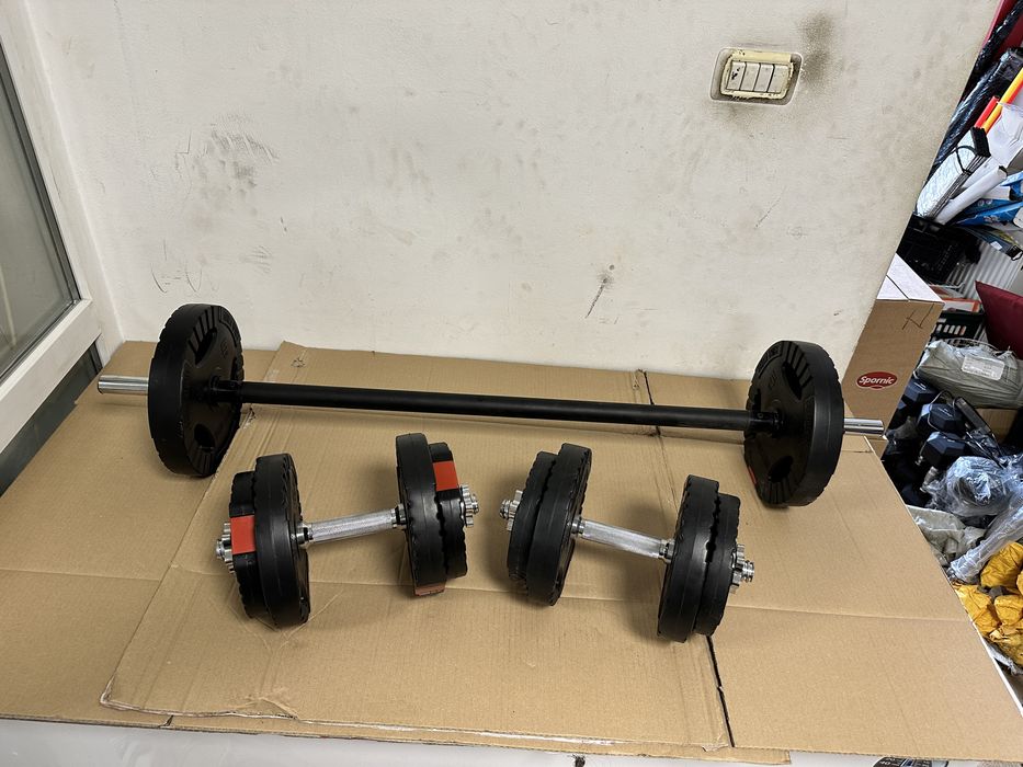 Pachet sala, gantere+haltera reglabile greutate 32 kg