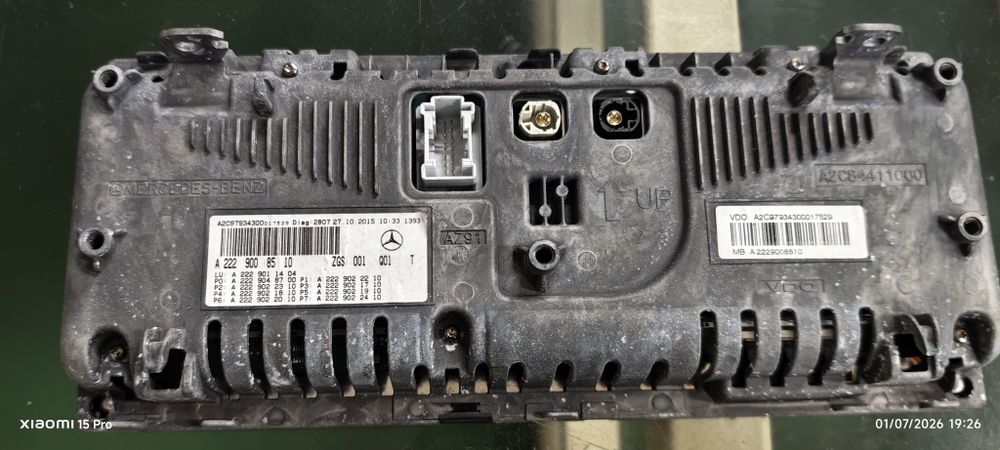 Километраж табло Mercedes W222 с HeadUp