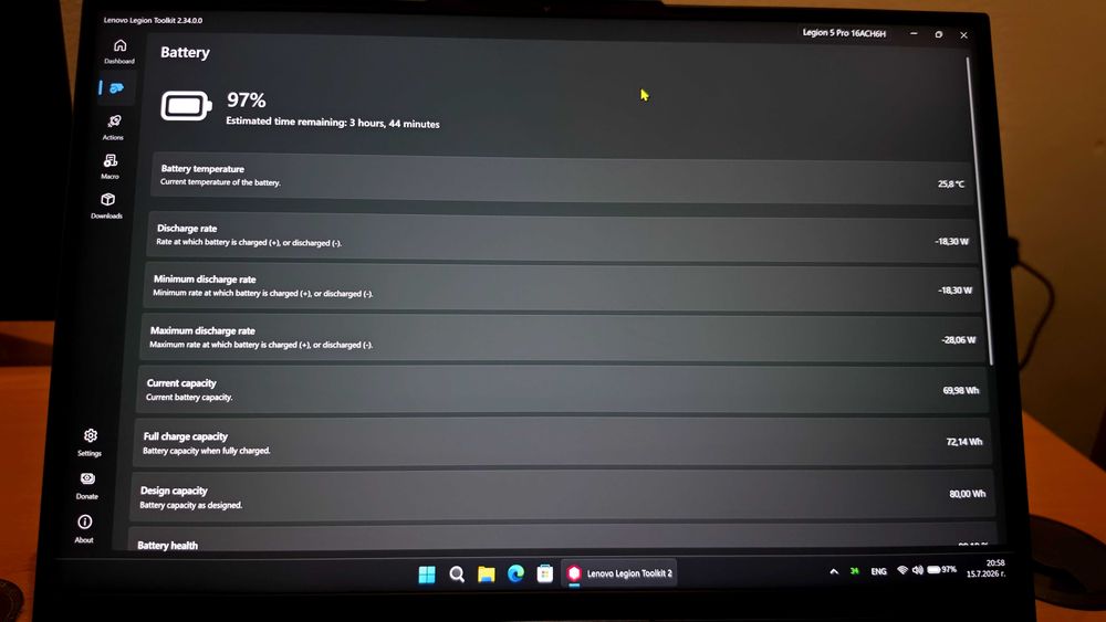 Lenovo Legion 5 Pro , Ryzen 7 5800H , RTX 3070 , RAM 32GB, 1.5TB SSD