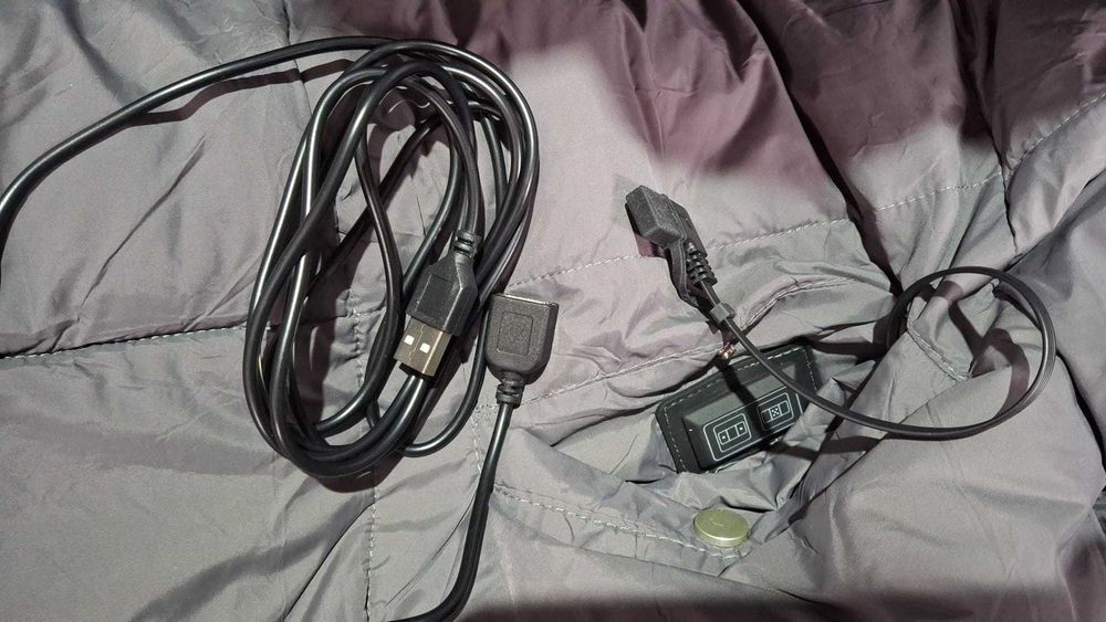 Patura electrica purtabila, incalzire USB, fara baterie externa, gri