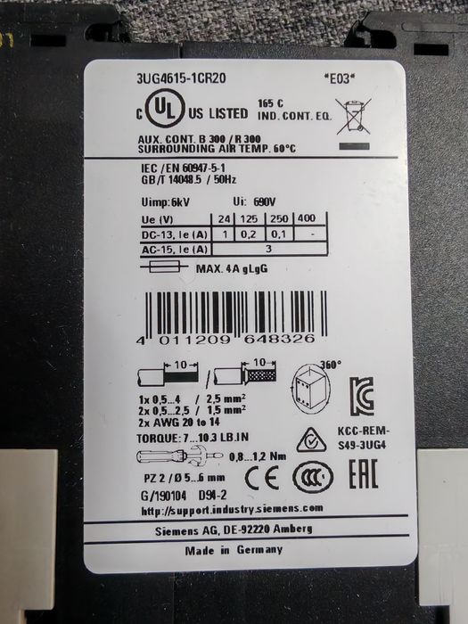 Releu monitorizare faze Siemens 3UG4615-1CR20 – NOU