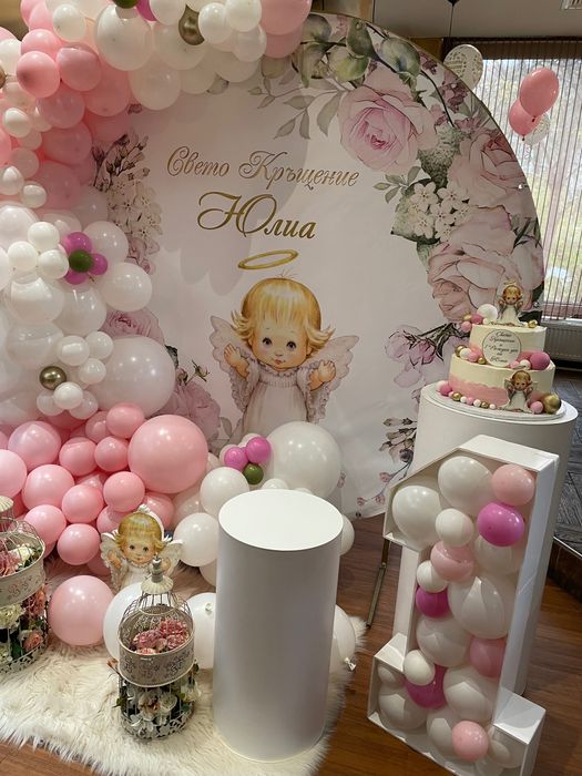 Украса с балони за кръщене