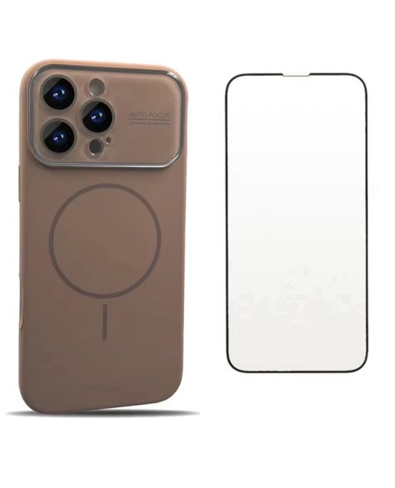 Husa Full Alcantara Inside + Folie Sticla - Iphone 17/PRO/PRO MAX