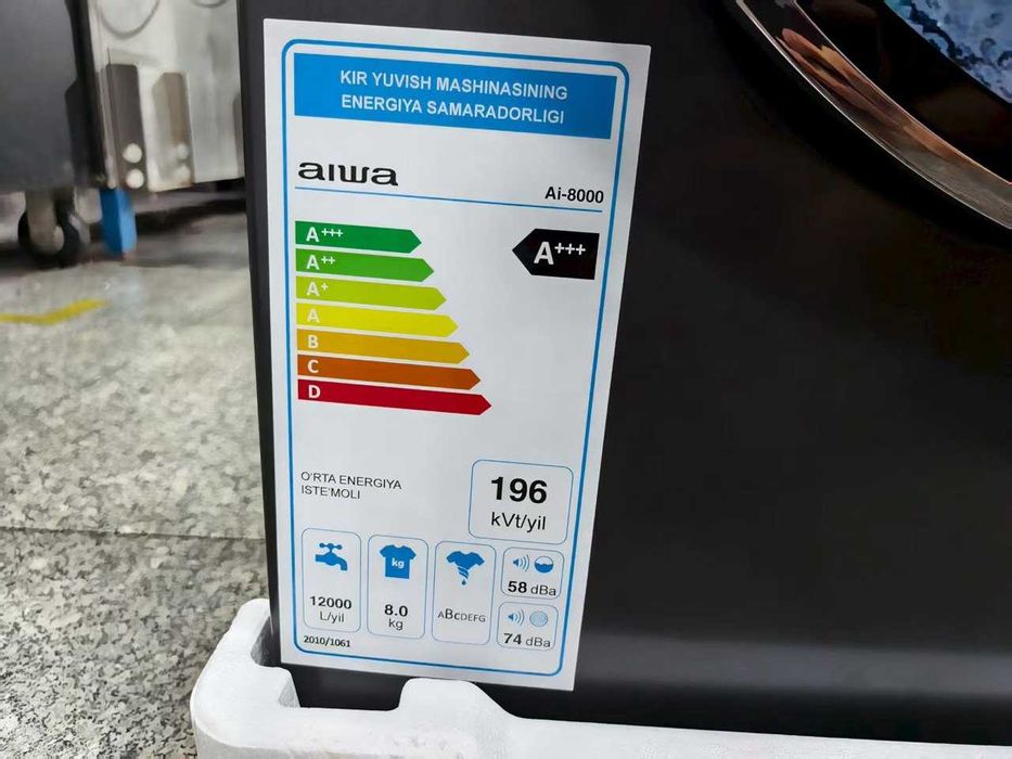 Kir yuvish mashinasi 8kg avtomat sensorli boshqaruv