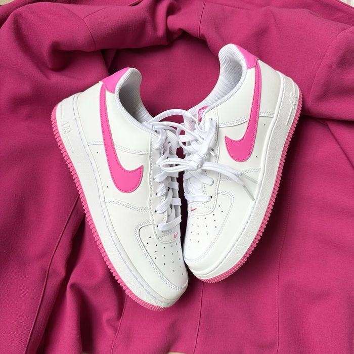 Pantofi Sport Air Force 1 Low Femei fete White Fuchsia - Roz alb- 100% originali