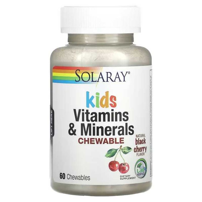 Solaray Kids Vitamins & Minerals Chewable Витамины и минералы 60 и 120