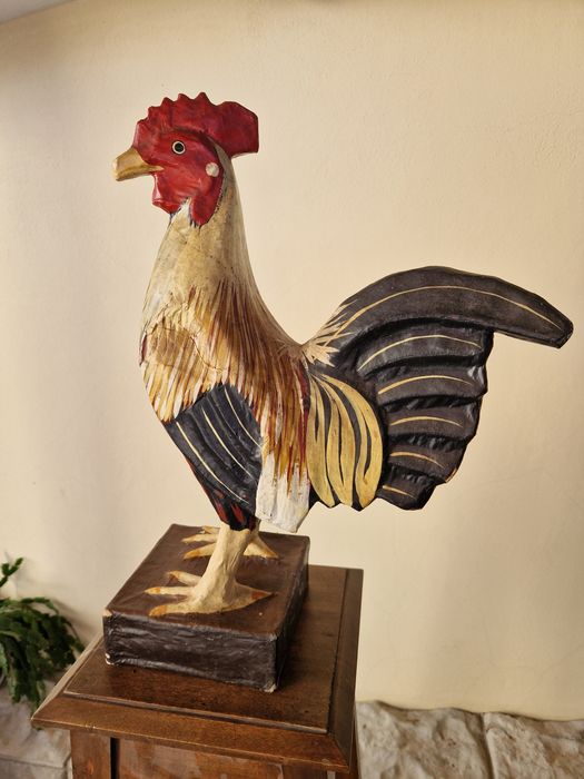 Страхотна голяма антикварна фигура- Папие Маше