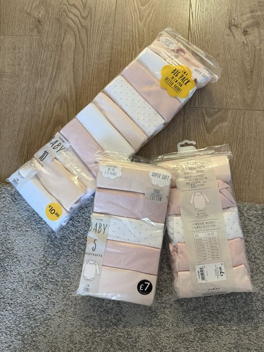 Бодита с къс и дълъг ръкав George 6-9м и 9-12м внос от Англия