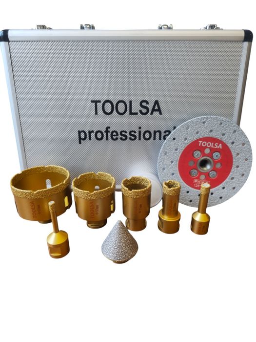 Комплект диамантени боркорони за пробиване фаянс теракот гранитогрес