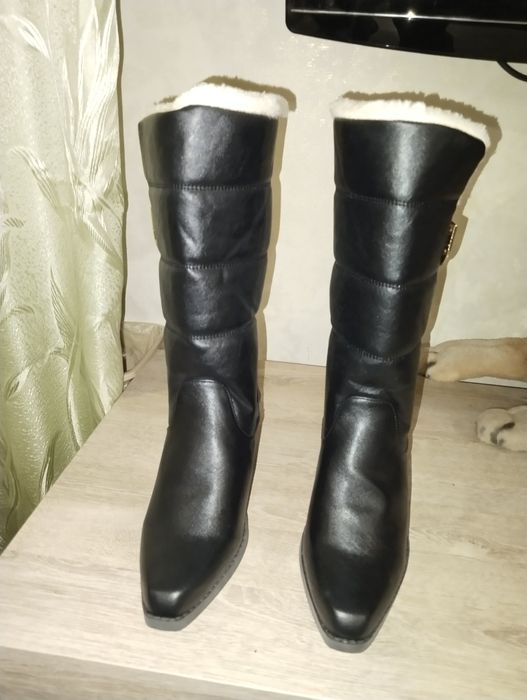 Сапоги зимние из искусственной кожи
