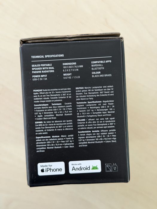 Boxa Marshall Emberton III - Noua / Sigilata