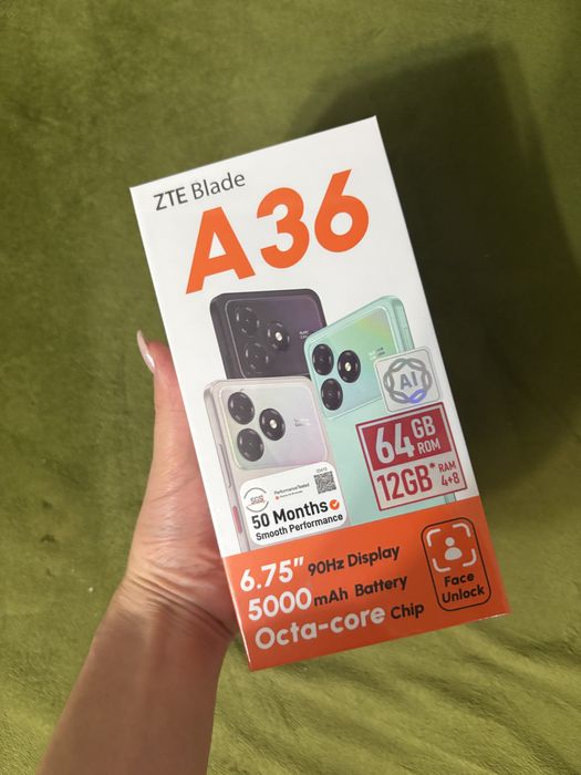 Продаю новый ZTE Blade A36, телефон ни разу не использовался.