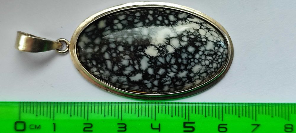 Кулон серебряный с камнем ОПАЛ леопардовый