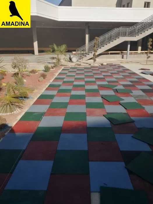 Резиновая брусчатка для игровых зонах