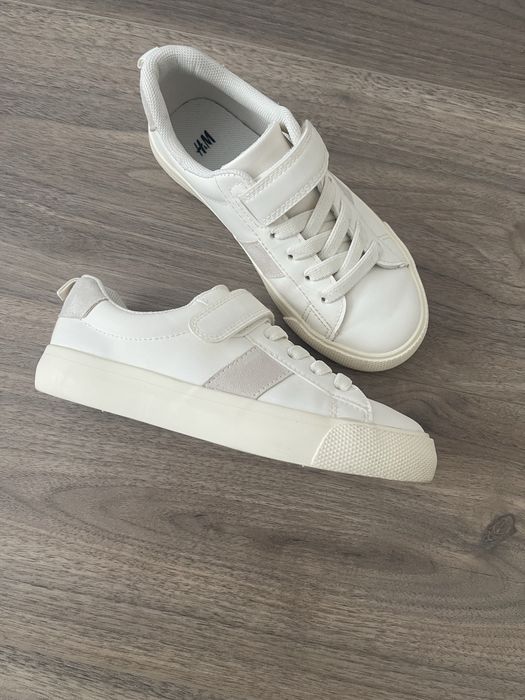 Adidasi albi unisex copii