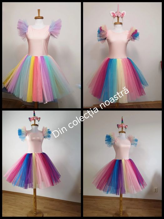 Costum unicorn adult S M L, rochie unicorn cosplay made în România