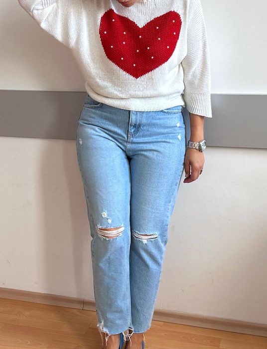 Zara denim деним 29/30номер  & heart blouse