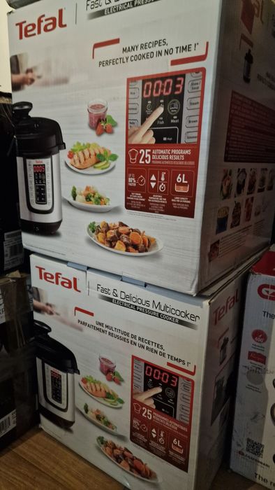 Oala sub presiune electrica TEFAL One Pot CY505E30, 5.8l, 1200W, 25 programe, argintiu-negr