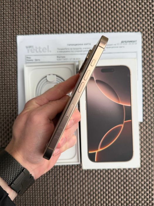 100% Батерия iPhone 16 Pro Лизинг от 30€/мес Desert Titanium 128GB НОВ