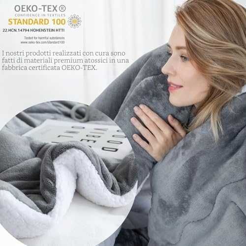 Sherpa одеяло 230x270см двулицево термо сиво XXL