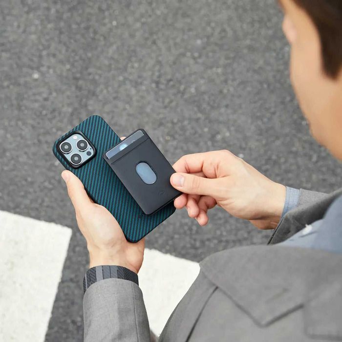 Чехол Pitaka MagEZ Case 4 | iPhone 15 Pro Max | Black/Blue Twill