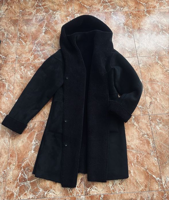 Двулицево палто велур и пух