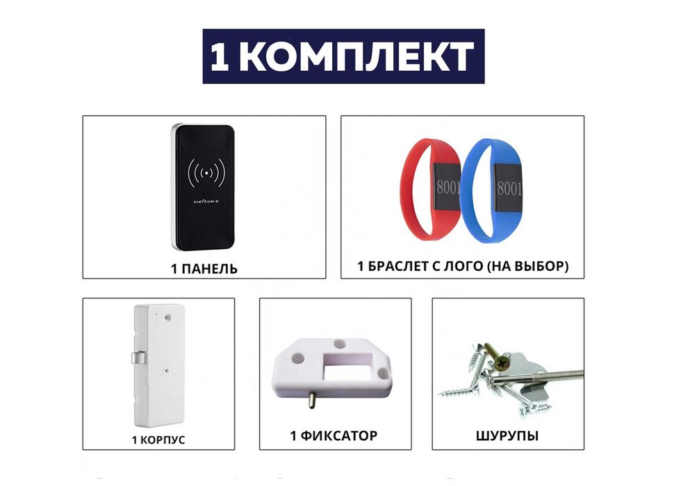 Электронный замок для раздевалки - с браслетами RFID