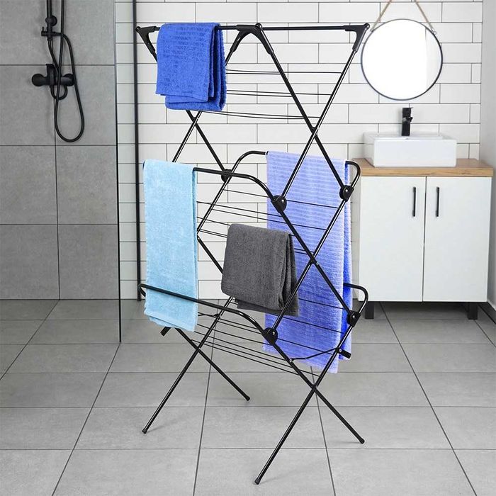 Вертикален сушилник за дрехи на 3 нива/простор за пране 61x58x136 cm