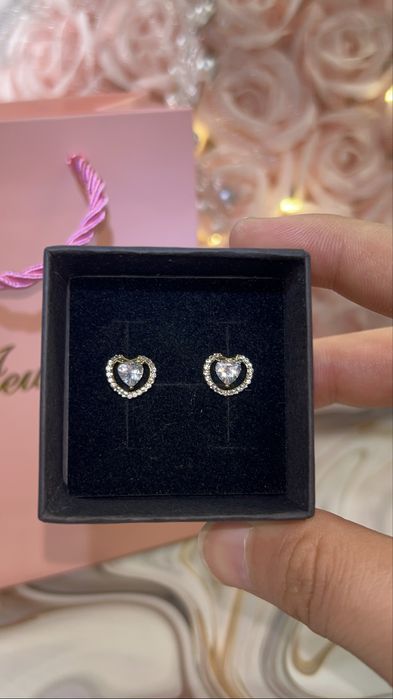 Сережки сердечки золотые