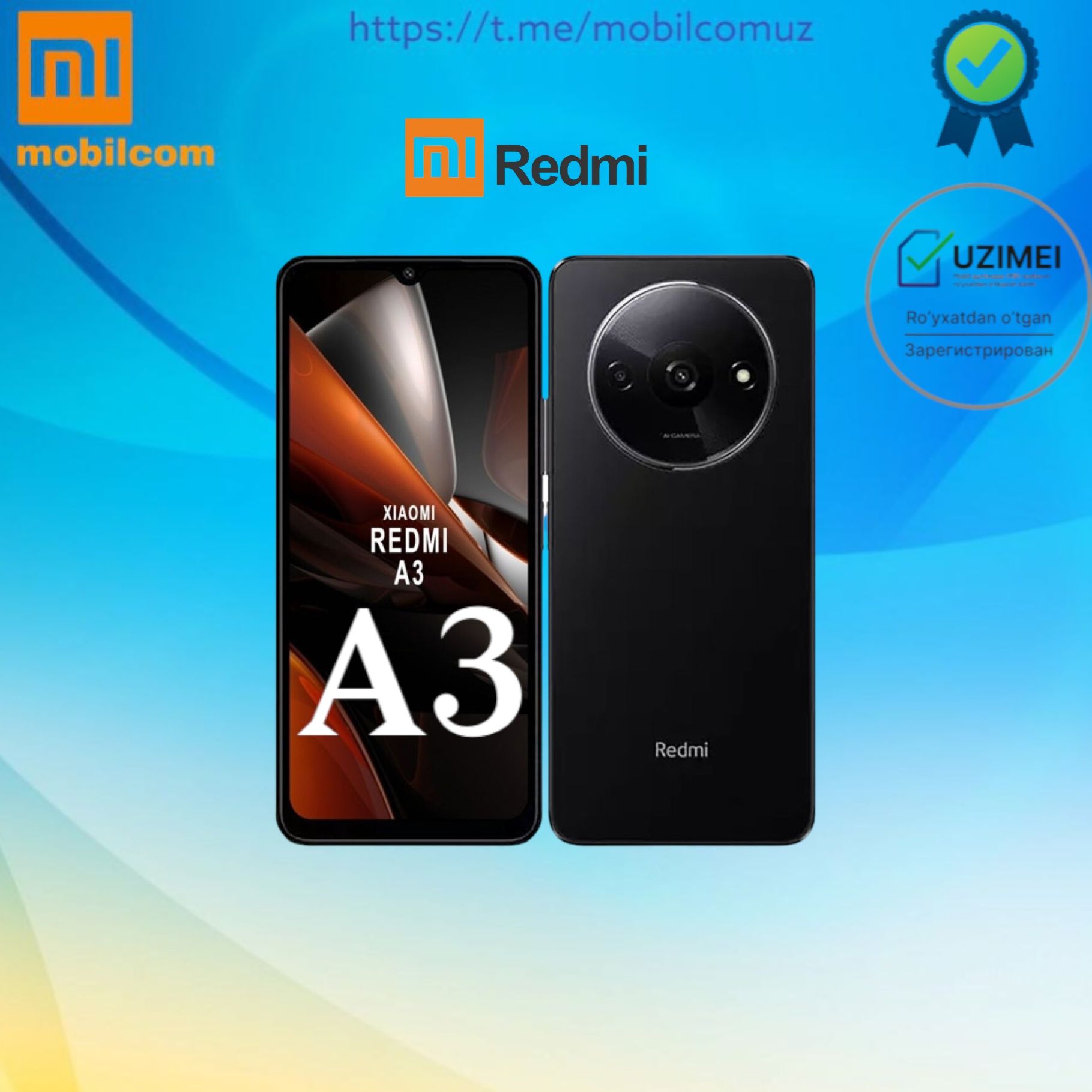 Redmi A3 2024г. Global version +1 Год гарантия +IMEI +Доставка: 92 у.е. -  Мобильные телефоны Ташкент на Olx