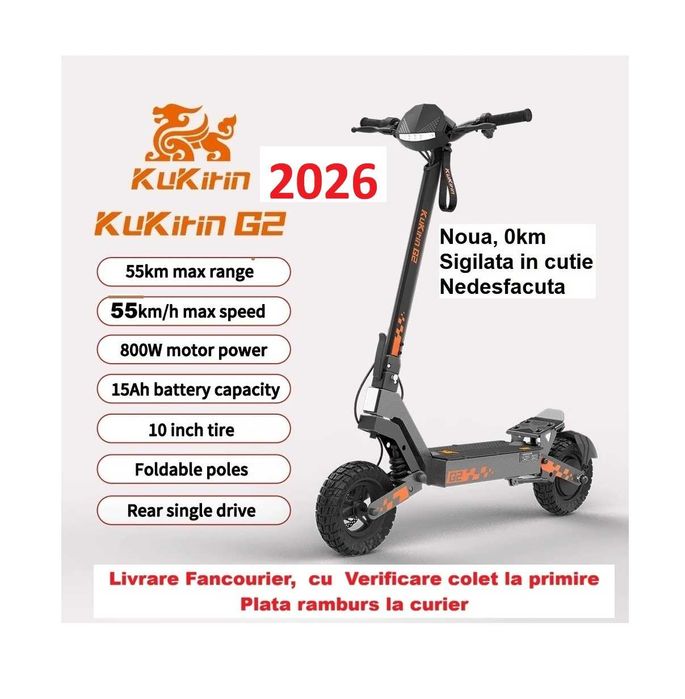 Sigilata - G2 2026 Kukirin‼️editia 2026‼️ 55 Km/h, Motor 800W‼️Noua‼️