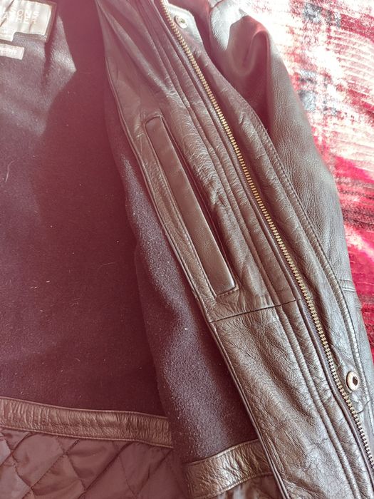 Продавам мъжка шуба от естествена кожа и подарък каскет