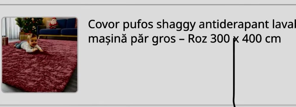 Covor pufos shaggy antiderapant lavabil la mașină păr gros – Roz 300 x 400 cm