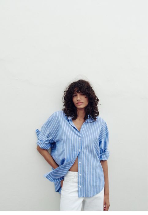 ZARA базовая рубашка, 100% хлопок, свободный крой, M (44-48). Оригинал