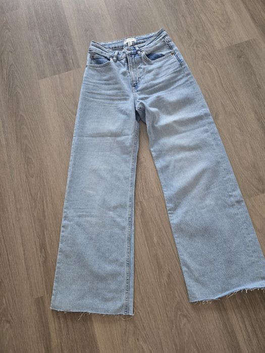 Denim  h&m marime 36 blugi femei drepti cu talie inalta