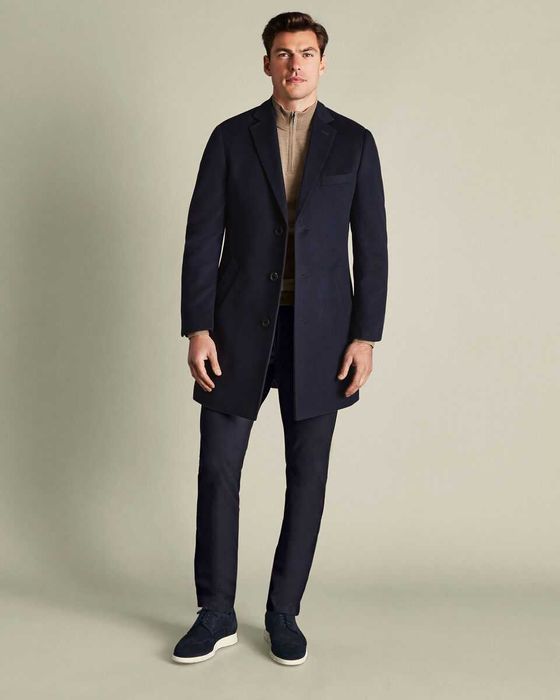 Palton slim 50 L de lux Sartoriale Tesutti Firenze lana si casmir navy