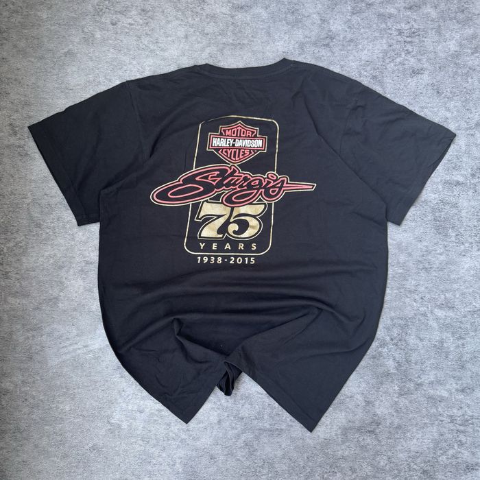 Tricou Harley-Davidson vintage  Sturgis 75 Years 1938-2015 Negru marimea M Vintage Biker