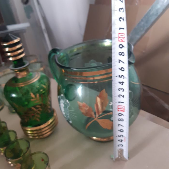 Ретро зелен сервиз с позлата