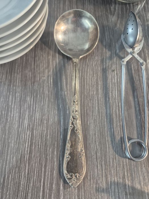 Ложка мельхиор,баночки,.