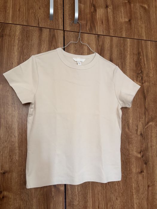 Бежова памучна тениска H&M